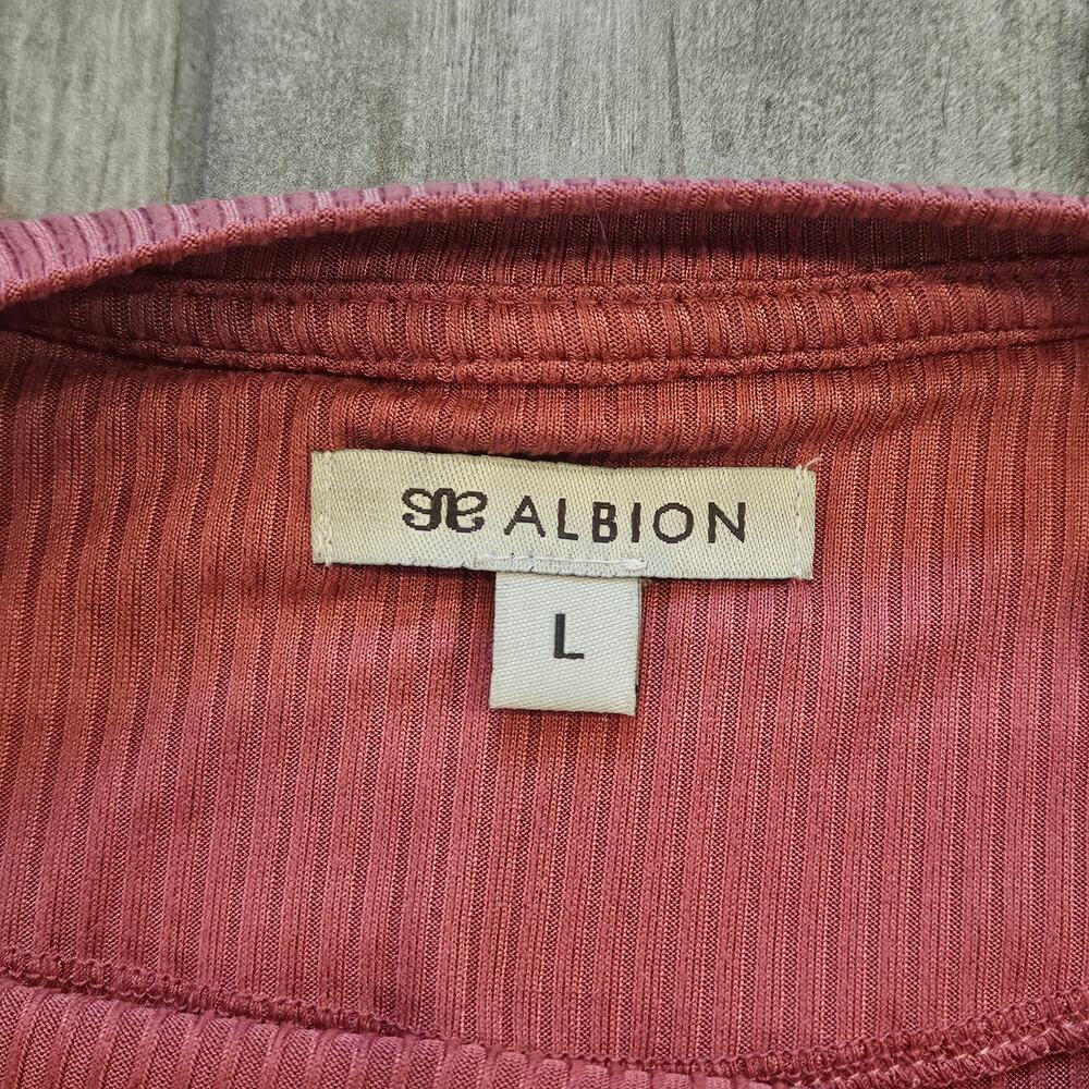 Albion Fit Serena Ribbed Top Size L Long Sleeve Crewneck Lounge Athleisure - Picture 9 of 10